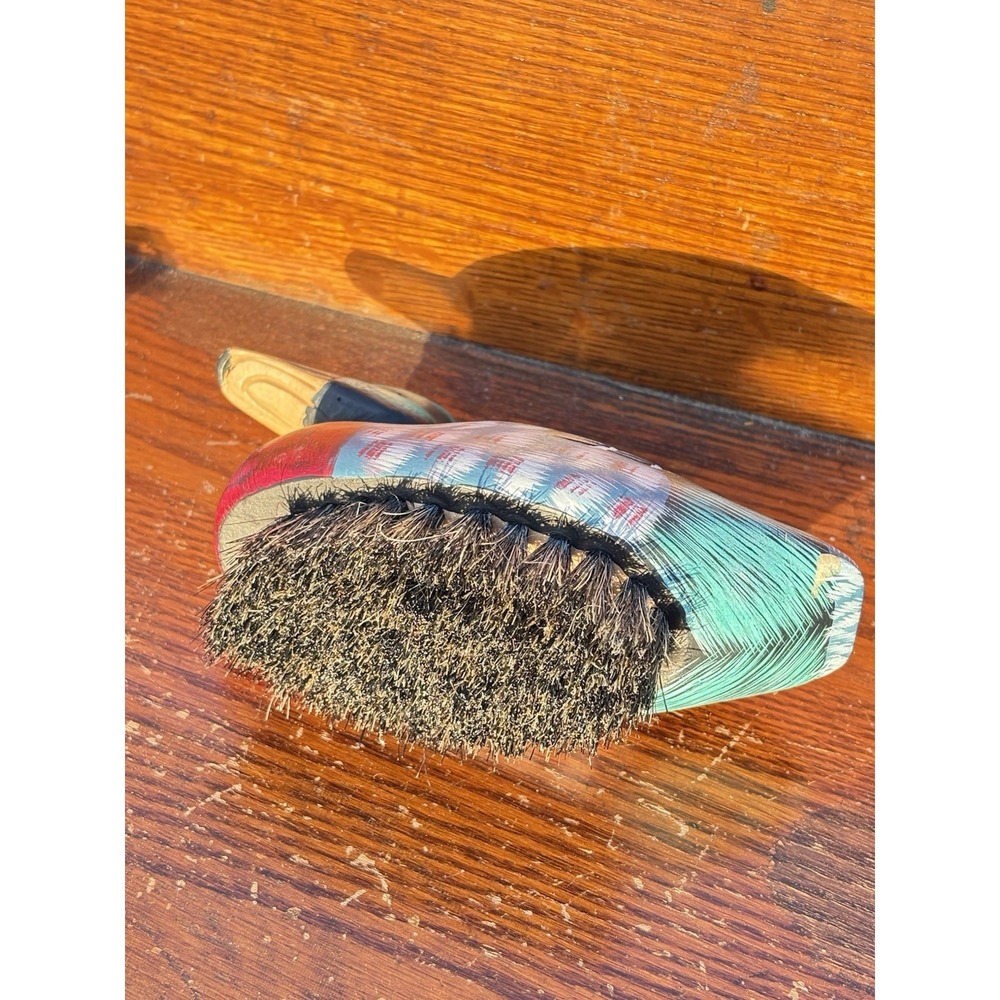 Vintage Hand Carved  Hand Painted Duck Lint Brush For Clothes Coats Shoes  New - Picture 5 of 7
